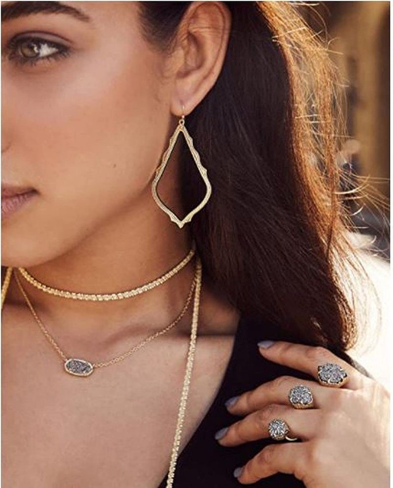 Kendra Scott Elisa Pendant Necklace for Women, Fashion Jewelry, Rhodium-Plated, Emerald Cat's Eye - Image 3